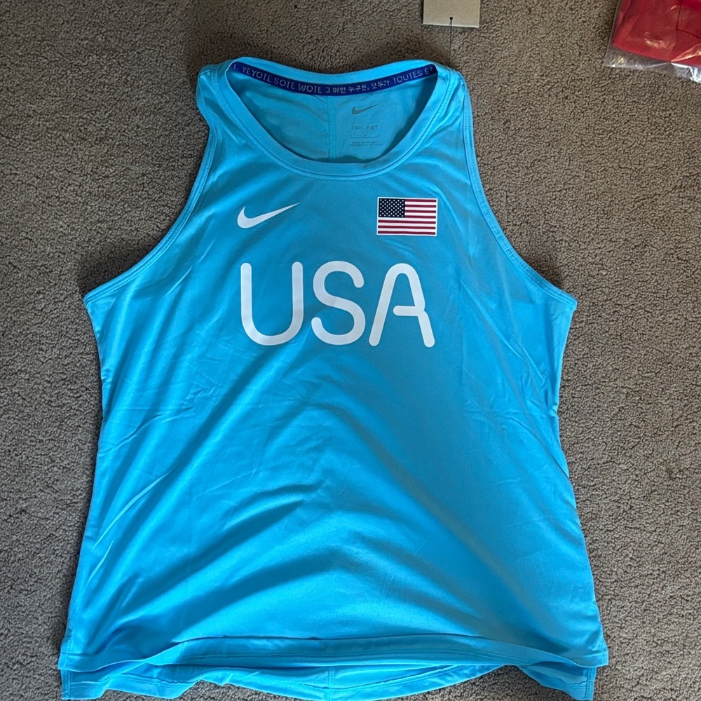 Nike Light Blue USA Athletic Tank